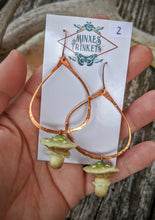 Load image into Gallery viewer, Green Amanita Mushroom &amp; Copper Earrings - #2