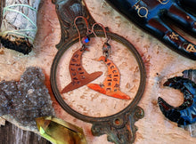 Load image into Gallery viewer, ‘Accio Wine’ Witch Hat Copper Earrings