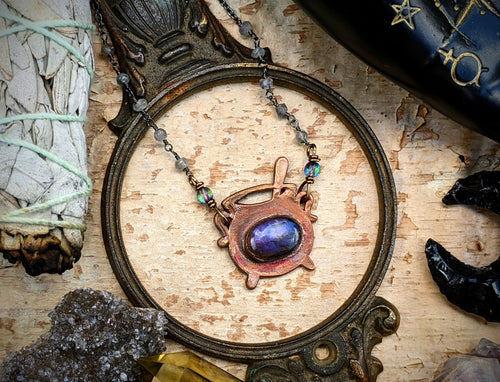 Petite Witch's Cauldron Copper Electroformed Necklace - 6