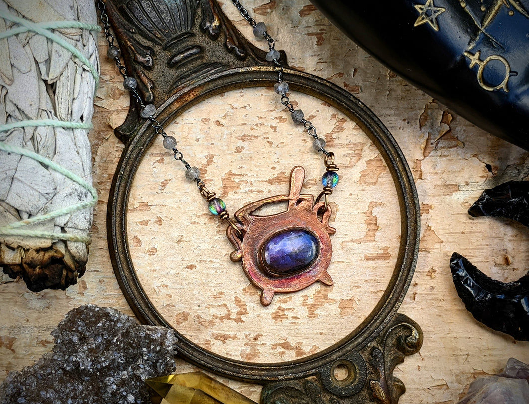 Petite Witch's Cauldron Copper Electroformed Necklace - 6