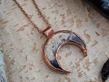 Load image into Gallery viewer, Fossilized Palm Root Moon Electroformed Necklace