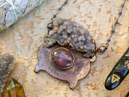 Witch's Cauldron Copper Electroformed Necklace - 2