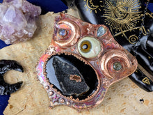 Load image into Gallery viewer, &#39;Darkness Mutters&#39; Copper Electroformed Halloween Statement Necklace
