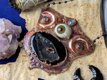 Load image into Gallery viewer, &#39;Darkness Mutters&#39; Copper Electroformed Halloween Statement Necklace