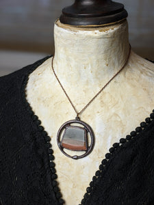 Landscape Jasper Ouroboros Electroformed Necklace