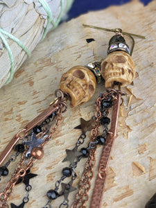 'Fly By Night' Witchy Shoulder Duster Earrings