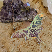 Load image into Gallery viewer, Iridescent Luna Moth Necklace with Crystal Bicones