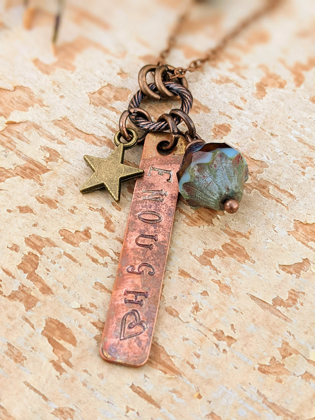 ENOUGH - Stamped Copper Reminder Necklace
