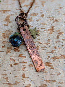 STRENGTH - Stamped Copper Reminder Necklace