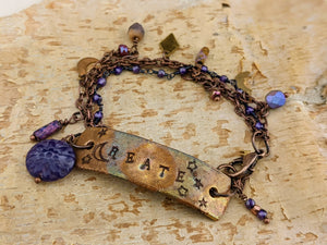 Wrist Reminder Copper Electroformed Bracelet - CREATE