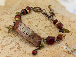 Wrist Reminder Copper Electroformed Bracelet - LOVE