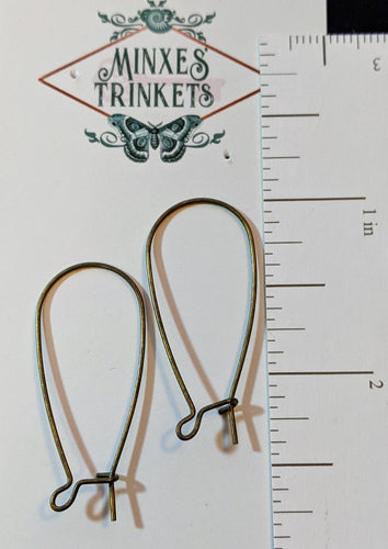 Brass Kidney Shape LARGE - Customize Earring Option
