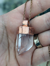 Load image into Gallery viewer, Copper Electroformed Clear Quartz Icicle Point Necklace 1