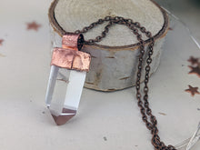 Load image into Gallery viewer, Copper Electroformed Clear Quartz Icicle Point Necklace 3