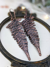 Load image into Gallery viewer, Antiqued Copper Plated Earrings - Ferns