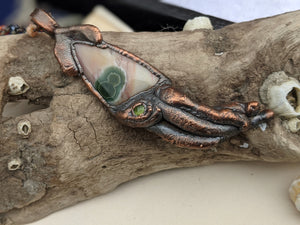 Copper Electroformed Squid Necklace #6