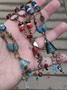 Aqua Glass Jellyfish Necklace #1