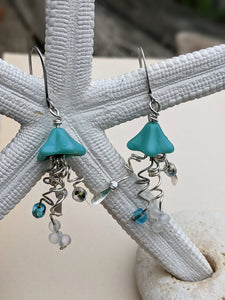 Jellyfish Earrings - Aqua #1