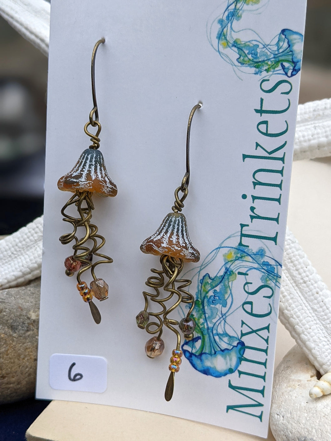 Jellyfish Earrings - Tan #6