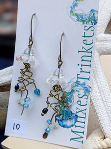Jellyfish Earrings - Clear Iridescent #10