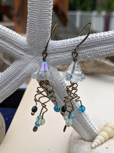 Jellyfish Earrings - Clear Iridescent #10