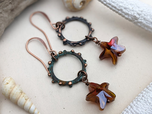 Glass Starfish Earrings 1