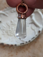 Load image into Gallery viewer, Copper Electroformed Phantom Quartz Crystal Point Necklace