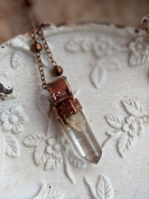 Load image into Gallery viewer, Copper Electroformed Garden Quartz Crystal Point Necklace