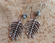 Load image into Gallery viewer, Antiqued Silver Plated Earrings - Palm Leaves
