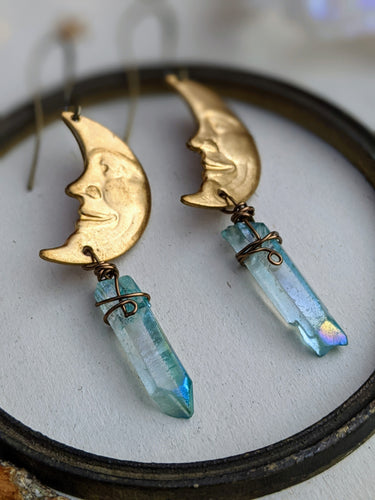 Aura Quartz Point Celestial Earrings 6