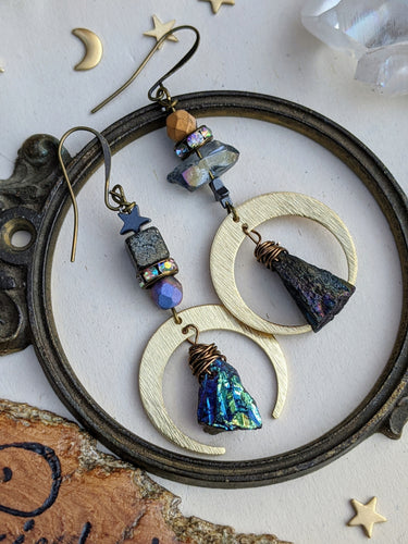 Aura-Pyrite Celestial Earrings 7