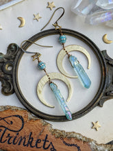 Load image into Gallery viewer, Aqua Aura Quartz Celestial Earrings 8