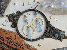 Load image into Gallery viewer, Aqua Aura Quartz Celestial Earrings 8