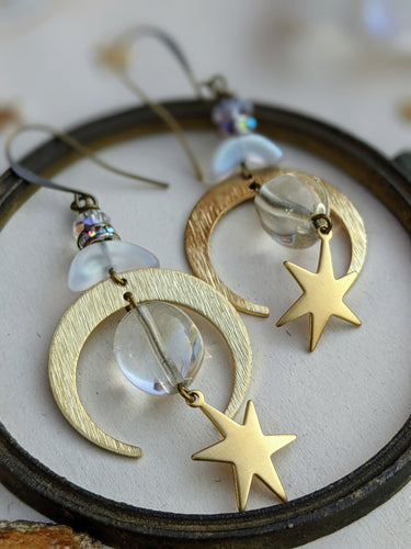 Vintage Rhinestone Celestial Earrings 17