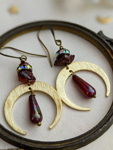 Red Garnet Celestial Earrings 16