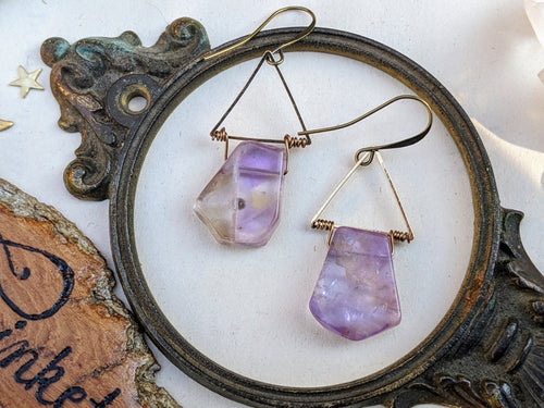 Geometric Amethyst Earrings 1