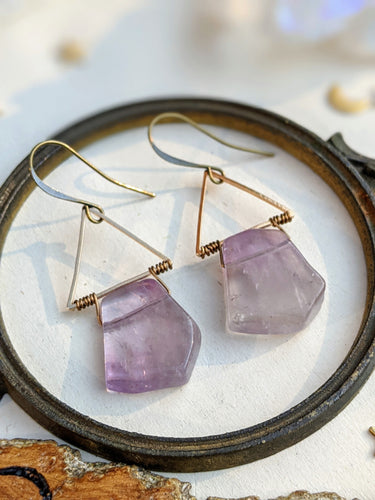 Geometric Amethyst Earrings 2