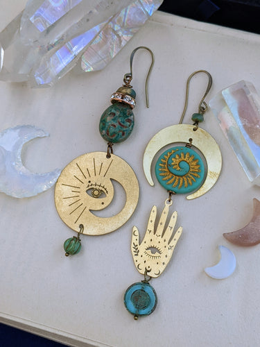 Asymmetrical Celestial Earrings