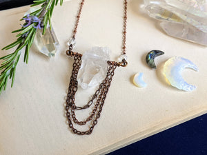 Quartz Point Chain Drape Necklace