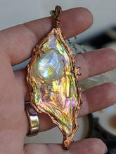 Load image into Gallery viewer, Whimsical Fairy Wing Moonstone Copper Electroformed Necklace