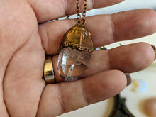 Load image into Gallery viewer, Simple Raw Quartz Point Copper Electroformed Necklace 2