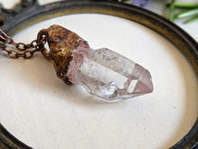 Load image into Gallery viewer, Simple Raw Quartz Point Copper Electroformed Necklace 1