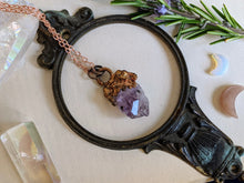 Load image into Gallery viewer, Simple Raw Amethyst Point Copper Electroformed Necklace