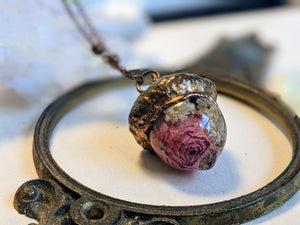 Botanical Acorn Necklace - Rose 5