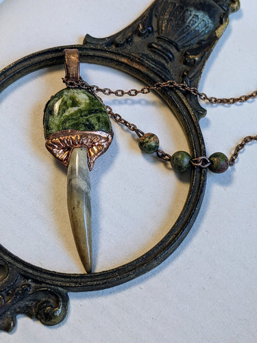 Jasper and Agate Mushroom Necklace