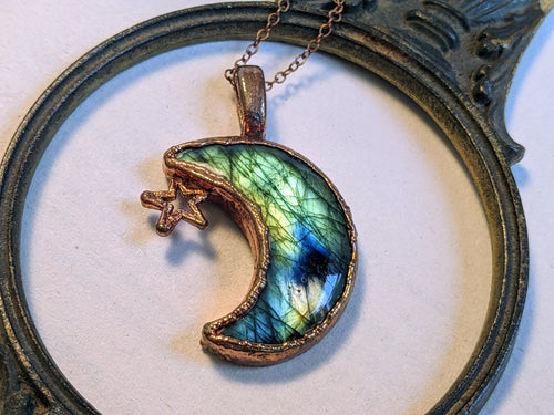 Labradorite Moon Necklace
