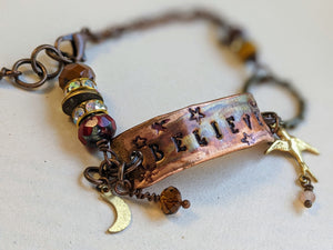Wrist Reminder Copper Electroformed Bracelet - BELIEVE