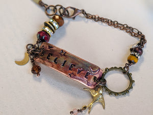 Wrist Reminder Copper Electroformed Bracelet - BELIEVE