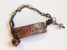 Load image into Gallery viewer, Wrist Reminder Copper Electroformed Bracelet - LOVE IS LOVE
