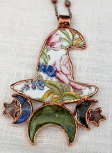 Load image into Gallery viewer, Witches&#39; Tea Party - Cottagecore Ceramic Witch Hat Electroformed Necklace #2